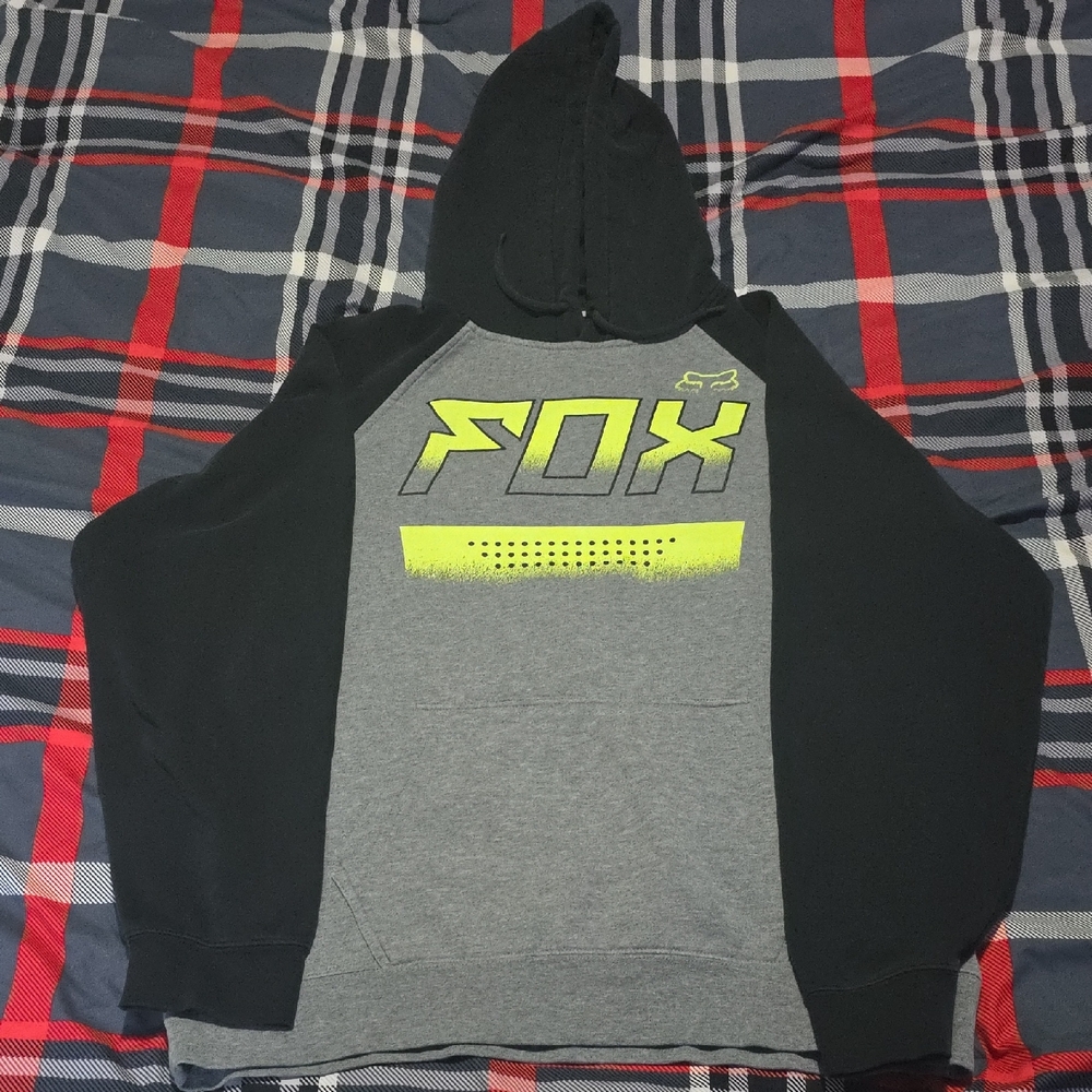 Fox Black and Gray Color-Block Hoodie